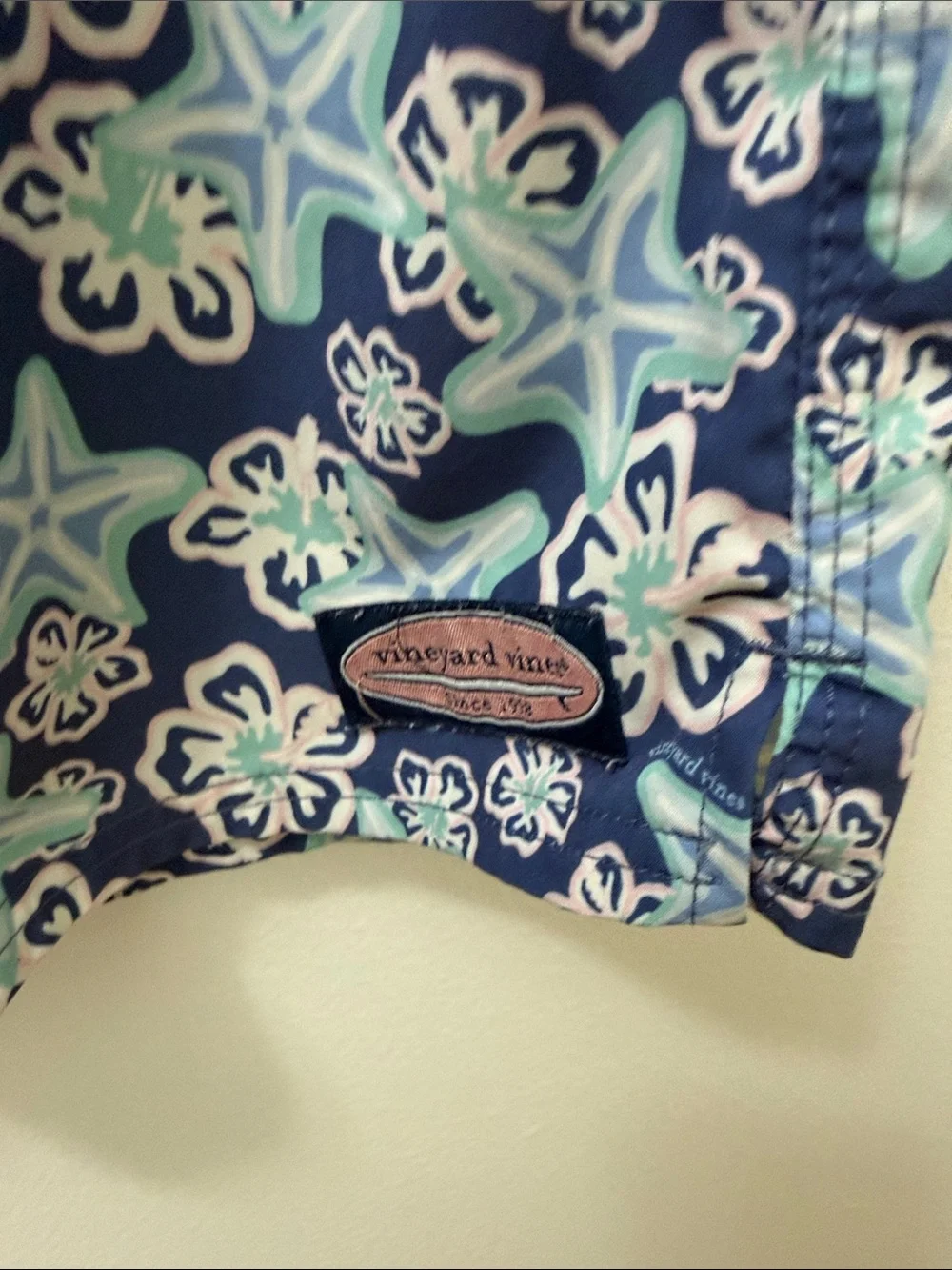 Vineyard Vines Navy Floral & Starfish Print Shorts